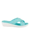 Mules BLEU Femme Motif Uni A Enfiler