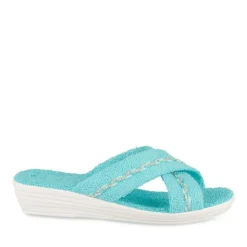 Mules BLEU Femme Motif Uni A Enfiler