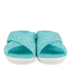 Mules BLEU Femme Motif Uni A Enfiler