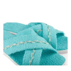 Mules BLEU Femme Motif Uni A Enfiler