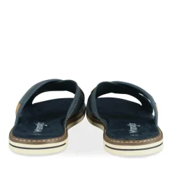 Mules BLEU Homme Motif Uni A Enfiler