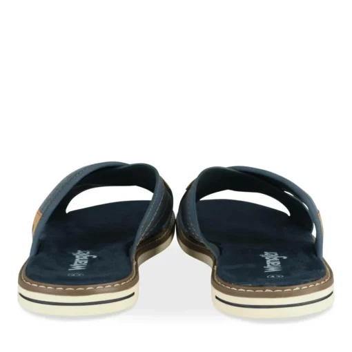 Mules BLEU Homme Motif Uni A Enfiler