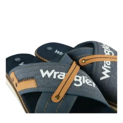 Mules BLEU Homme Motif Uni A Enfiler