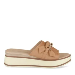 Mules COGNAC Femme Motif Chaîne A Enfiler