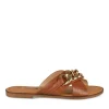 Mules COGNAC Femme Motif Chaîne A Enfiler