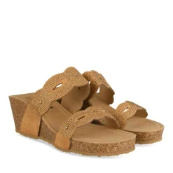 Mules COGNAC Femme Motif Uni A Enfiler