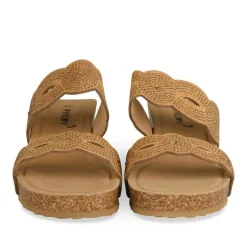 Mules COGNAC Femme Motif Uni A Enfiler