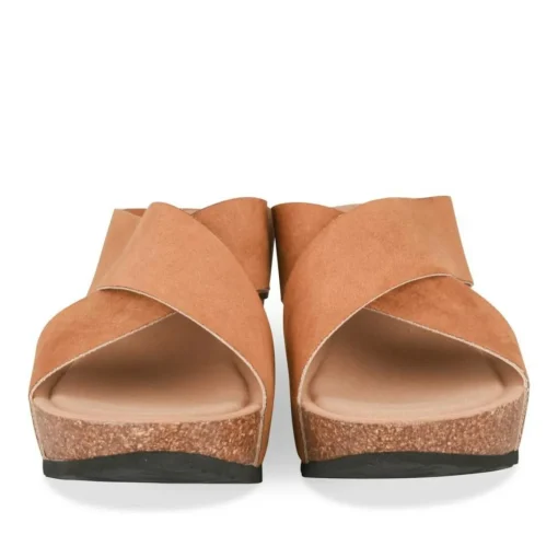 Mules COGNAC Femme Motif Uni A Enfiler