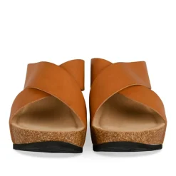 Mules COGNAC Femme Motif Uni A Enfiler