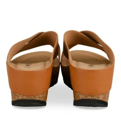 Mules COGNAC Femme Motif Uni A Enfiler