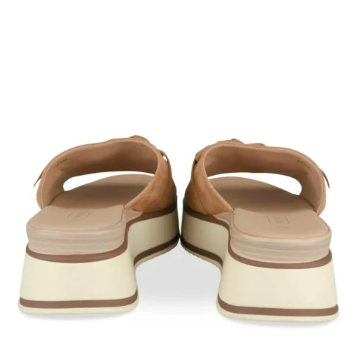 Mules COGNAC Femme Motif Chaîne A Enfiler