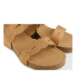 Mules COGNAC Femme Motif Uni A Enfiler