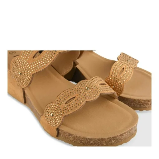 Mules COGNAC Femme Motif Uni A Enfiler