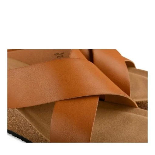 Mules COGNAC Femme Motif Uni A Enfiler