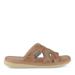 Mules COGNAC Homme CUIR Motif Uni A Enfiler