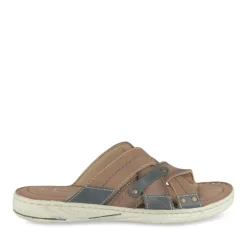 Mules COGNAC Homme CUIR Motif Uni A Enfiler