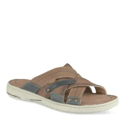 Mules COGNAC Homme CUIR Motif Uni A Enfiler