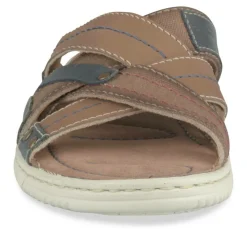 Mules COGNAC Homme CUIR Motif Uni A Enfiler
