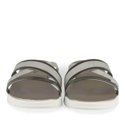 Mules Confort ARGENT Femme Motif Uni A Enfiler