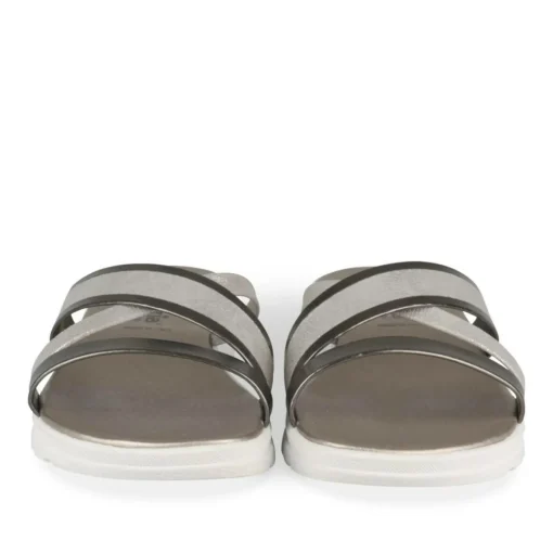 Mules Confort ARGENT Femme Motif Uni A Enfiler
