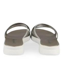 Mules Confort ARGENT Femme Motif Uni A Enfiler