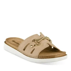 Mules Confort BEIGE Femme Motif Uni A Enfiler