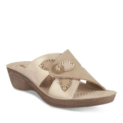 Mules Confort BEIGE Femme Motif Uni A Enfiler