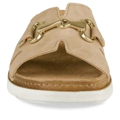 Mules Confort BEIGE Femme Motif Uni A Enfiler