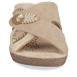 Mules Confort BEIGE Femme Motif Uni A Enfiler