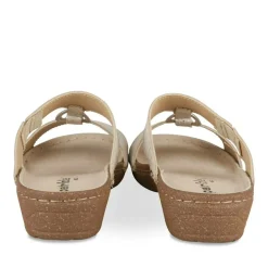 Mules Confort BEIGE Femme CUIR Motif Uni A Enfiler