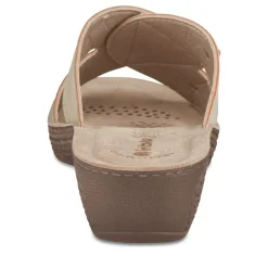 Mules Confort BEIGE Femme Motif Uni A Enfiler
