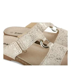 Mules Confort BEIGE Femme CUIR Motif Uni A Enfiler