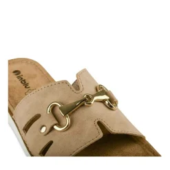 Mules Confort BEIGE Femme Motif Uni A Enfiler