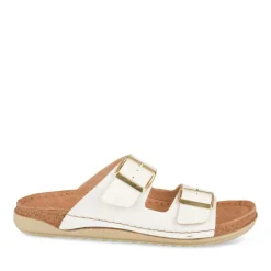 Mules Confort BLANC Femme Motif Uni A Enfiler