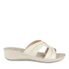 Mules Confort BLANC Femme Motif Uni A Enfiler