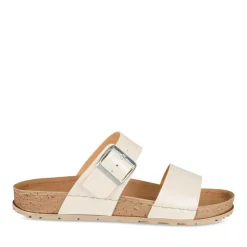 Mules Confort BLANC Femme Motif Uni A Enfiler