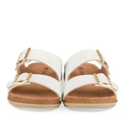 Mules Confort BLANC Femme Motif Uni A Enfiler