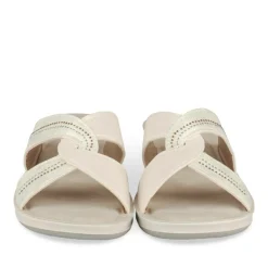Mules Confort BLANC Femme Motif Uni A Enfiler
