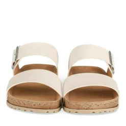 Mules Confort BLANC Femme Motif Uni A Enfiler