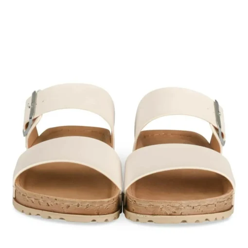 Mules Confort BLANC Femme Motif Uni A Enfiler