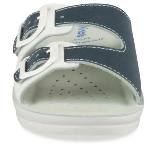 Mules Confort BLANC Femme Motif Uni A Enfiler