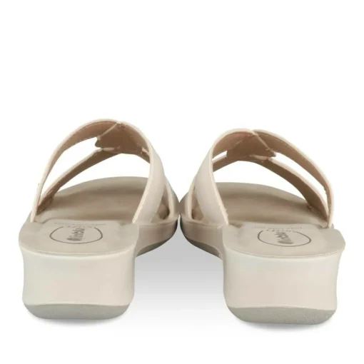 Mules Confort BLANC Femme Motif Uni A Enfiler