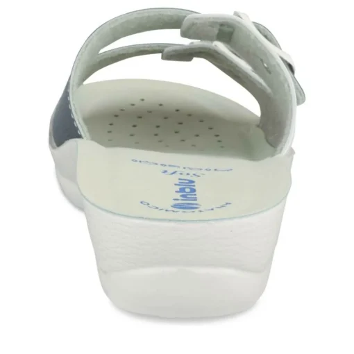 Mules Confort BLANC Femme Motif Uni A Enfiler
