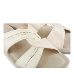 Mules Confort BLANC Femme Motif Uni A Enfiler
