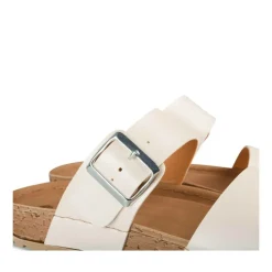 Mules Confort BLANC Femme Motif Uni A Enfiler