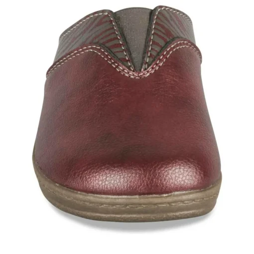 Mules Confort BORDEAUX Femme Motif Uni A Enfiler