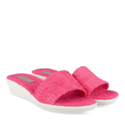 Mules Confort FUSCHIA Femme Motif Uni A Enfiler