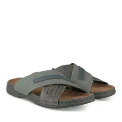 Mules Confort GRIS Homme Motif Uni A Enfiler