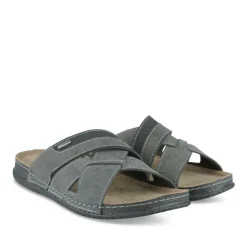 Mules Confort GRIS Homme Motif Uni A Enfiler