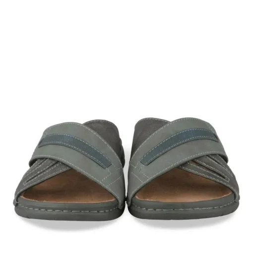 Mules Confort GRIS Homme Motif Uni A Enfiler